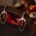 Hinar 18K goldfilled cubic zirconia Chandelier earrings