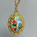Nilufer Handpainted Gold Necklace