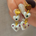 Triple Heart Earrings