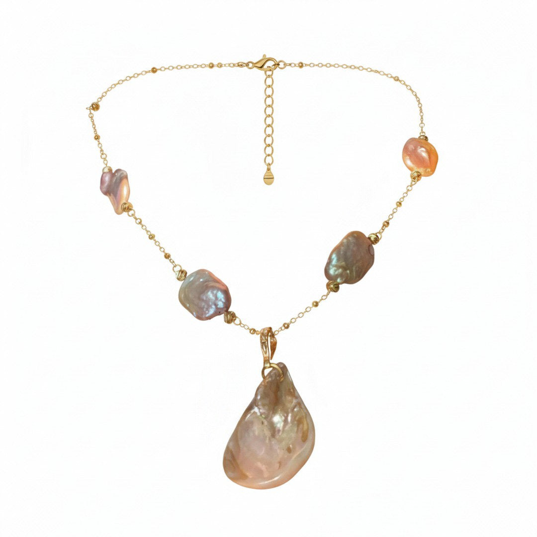 Lyra Gold Filled Baroque Pearl Necklace